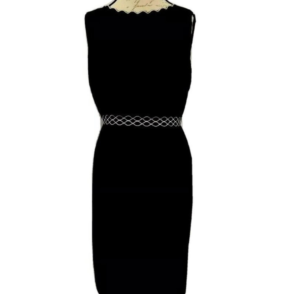 Ann Taylor Women's Dress sz 12 SS Black w/white